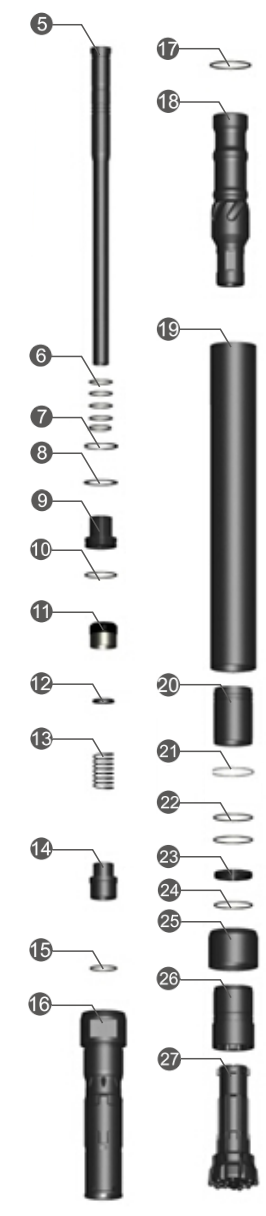 Black Diamond Drilling BD543 RC Hammer Parts List