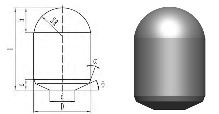 Black Diamond Drilling Domed Button schematic